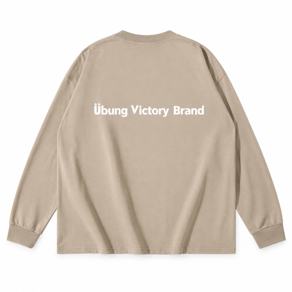 Boxlogo 长袖 T 恤，浅卡其 · 背面产品展示