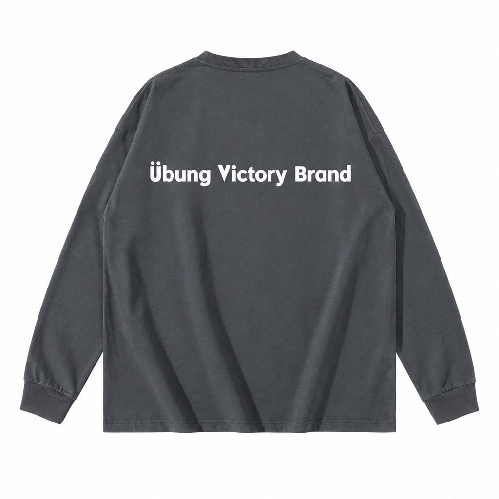 Boxlogo 长袖 T 恤，深灰 · 背面产品展示