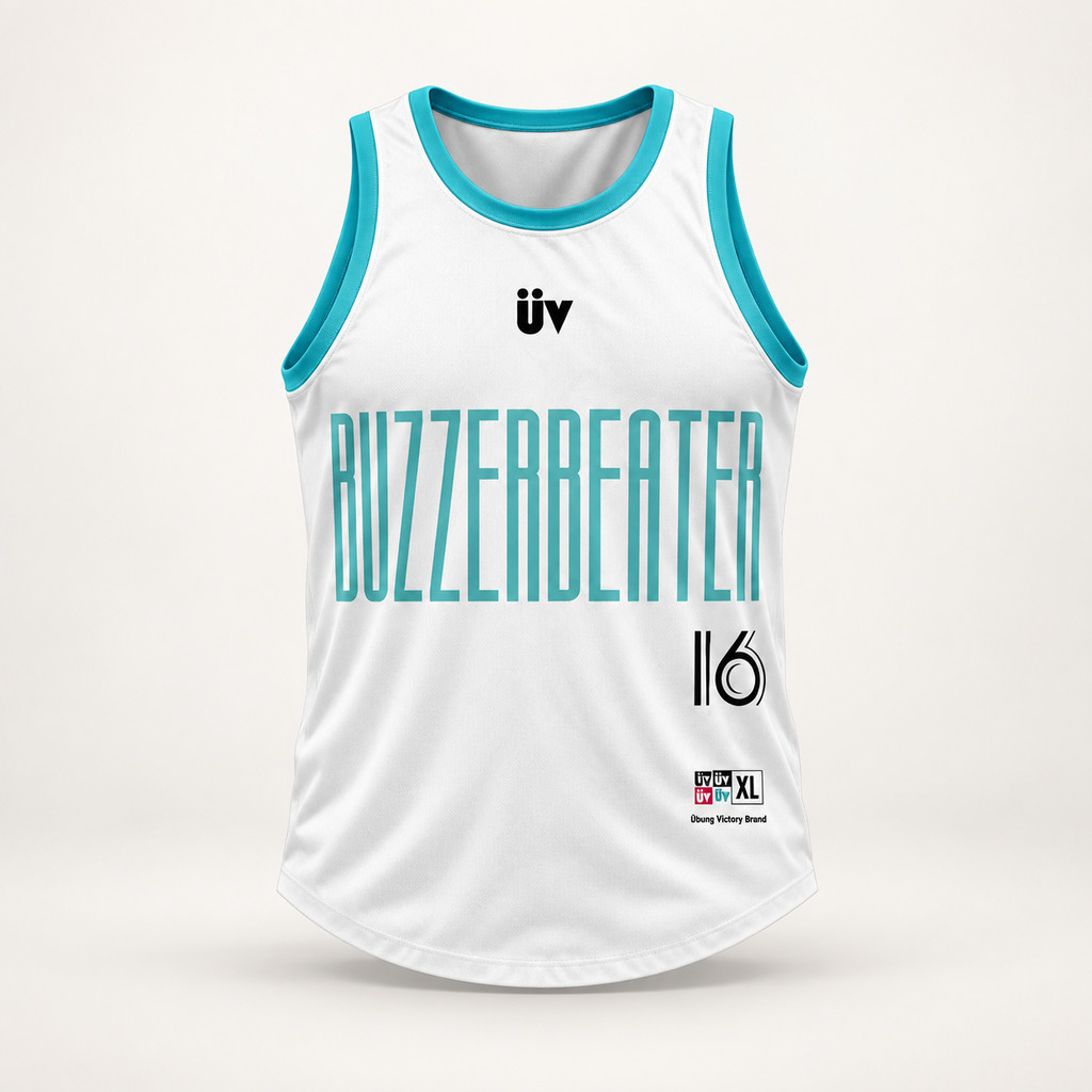 BUZZER 白色篮球背心立体展示