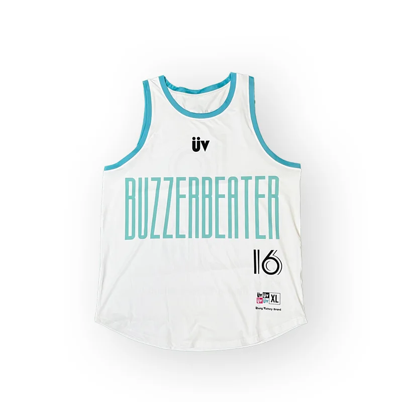 BUZZER 白色篮球上衣样衣正面素材